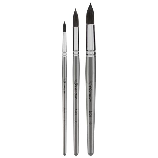 Kit Pincel Aquarela c/3Un Redondo Ref.5500