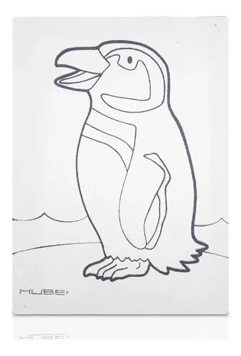 Tela p/Pintura 16x22 Riscada Pinguim Ref....