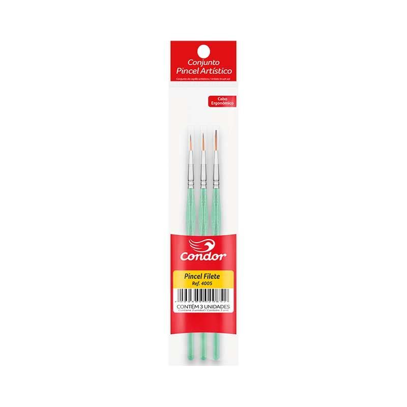 Kit Pincel Ergonômico c/3Un Liner Ref.4005