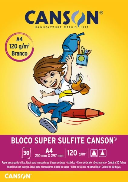 Bloco Pintura Liso A4 120g 30F Ref.666670...