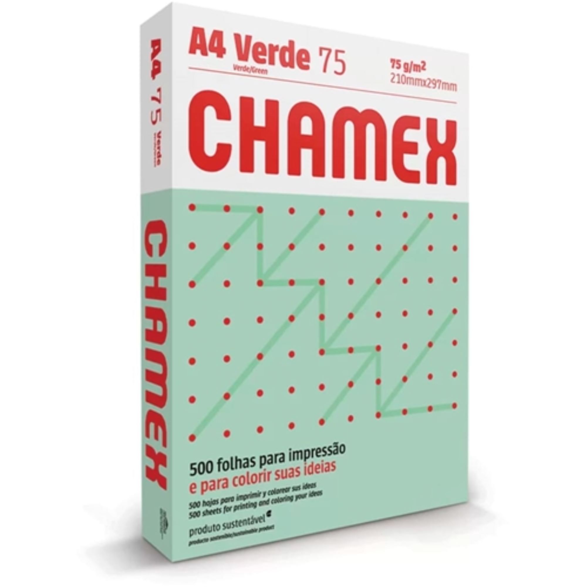 Papel Sulf. A4 75g/m² 500F Color Verde Ch...