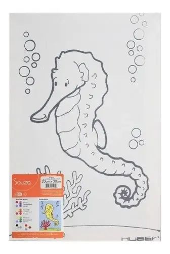 Tela p/Pintura 20x30 Riscada Cavalo-Marin...