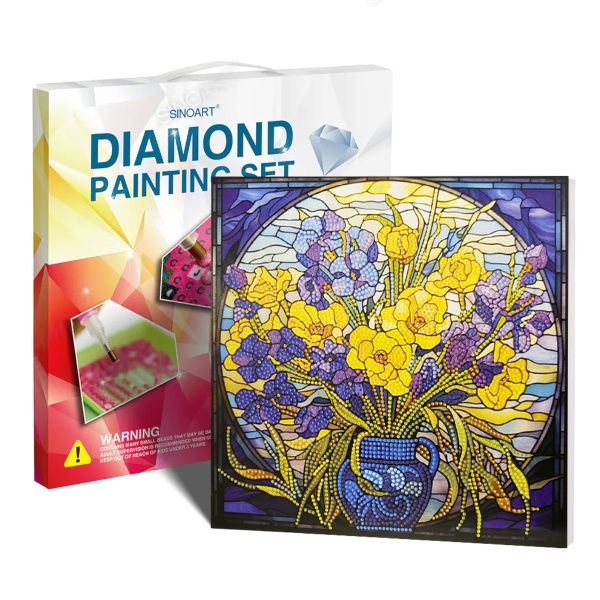 Tela Diamante 30x30 Flores Amarelas e Vi ...