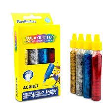 Cola c/Glitter 15g 4 Cores Ref.02924