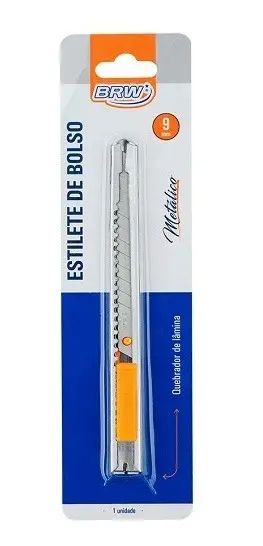 Estilete Estreito 9mm Metálico Ref.ES0902