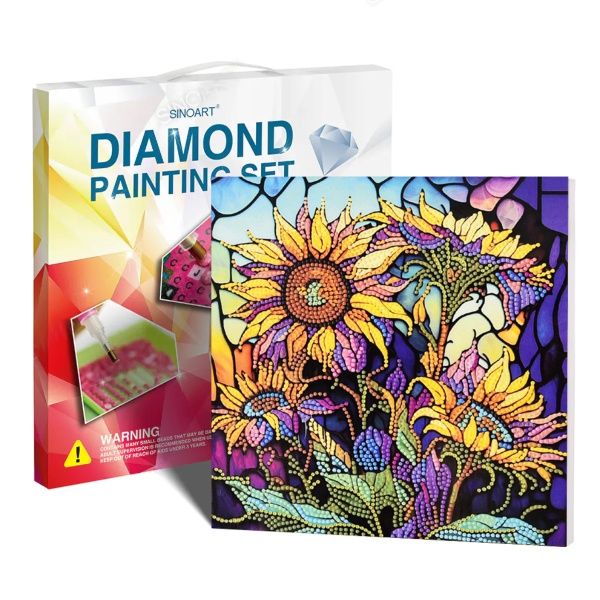 Tela Diamante 30x30 Girassol Colorido DEE...