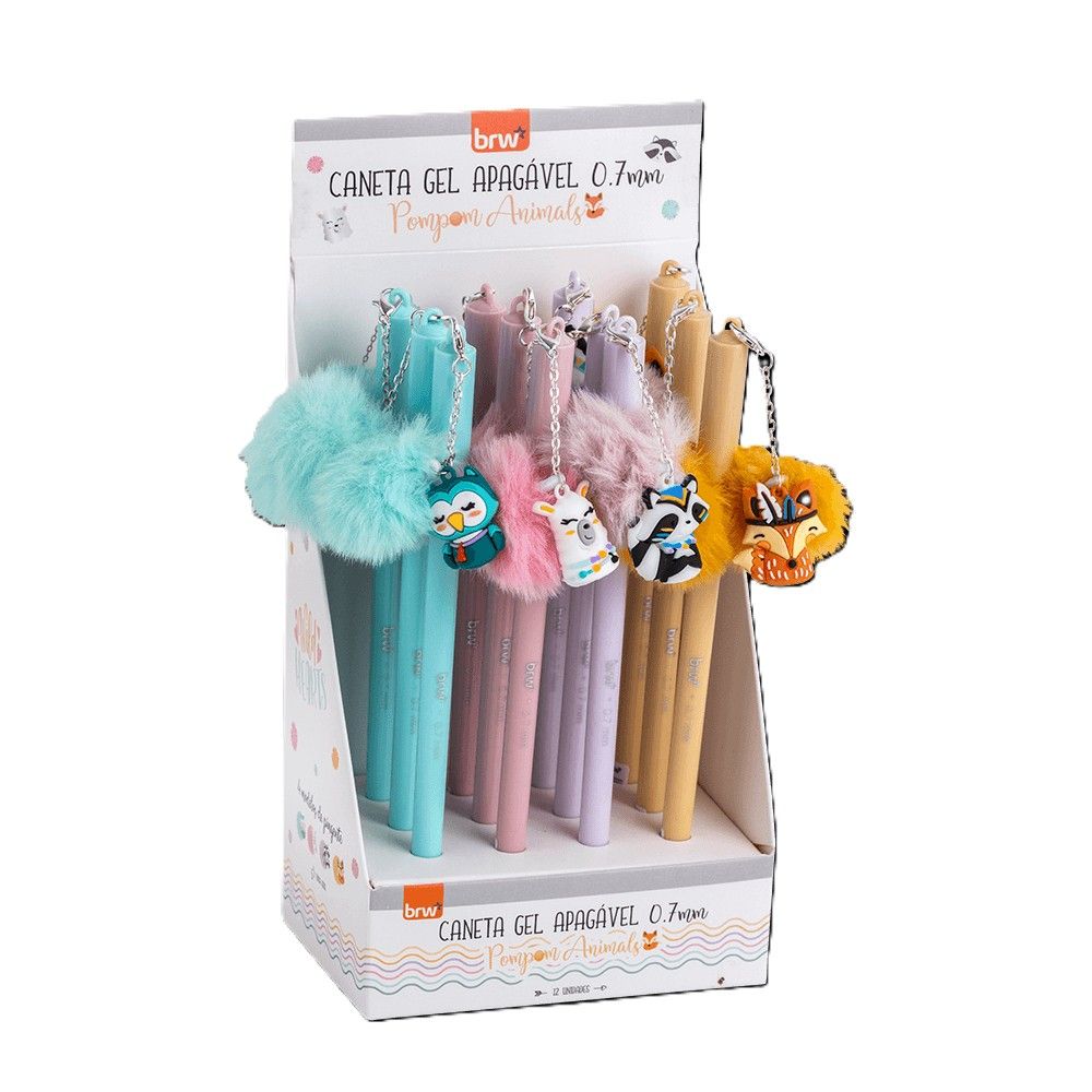 Caneta 0.7 Gel Apagável Pompom Animals Re...