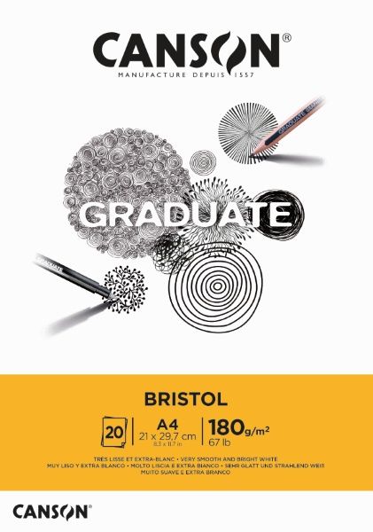 Bloco Graduate Bristol A4 180g 20F Ref.C4...