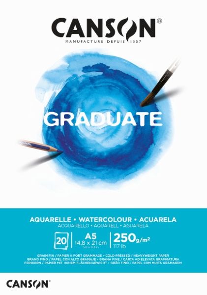 Bloco Aquarela Graduate A5 250g 20F Ref.C...