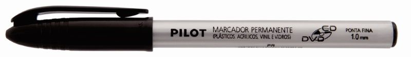 Pincel Marc. Perman. p/CD/DVD 1.0 Preto