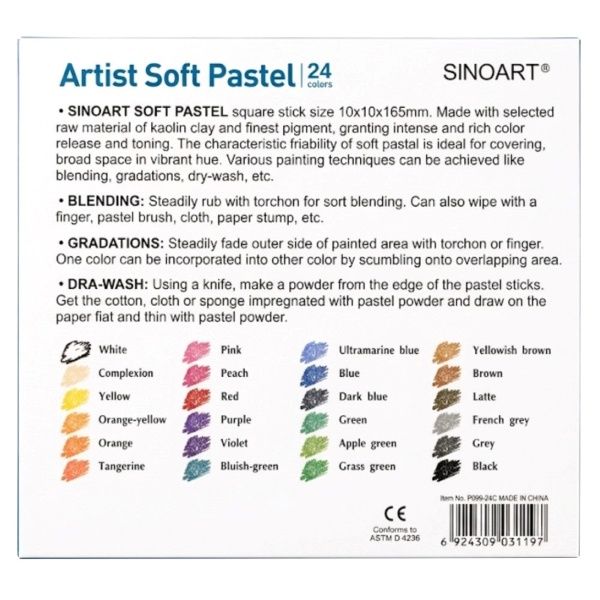 Pastel Seco 24 Cores Macio Ref.P099_24C