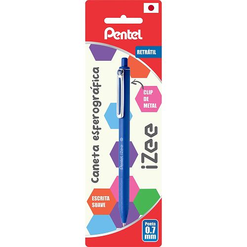 Caneta 0.7 Esf. Retrátil Izee Ref.BX467-C...