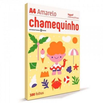 Papel Sulf. A4 75g 100F Chamequinho Amarelo