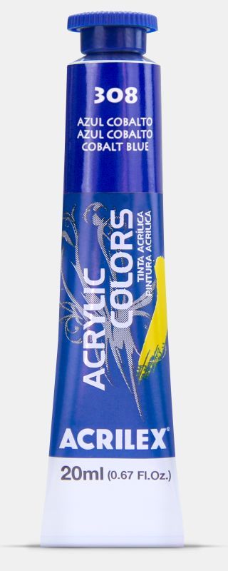 Tinta Acril. Color 20ml Ref.308 Azul Cobalto